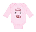 Long Sleeve Bodysuit Baby Born to Disc Golf with My Dad Father's Day Cotton