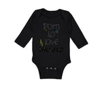 Long Sleeve Bodysuit Baby Born to Love Music Boy & Girl Clothes Cotton - Cute Rascals