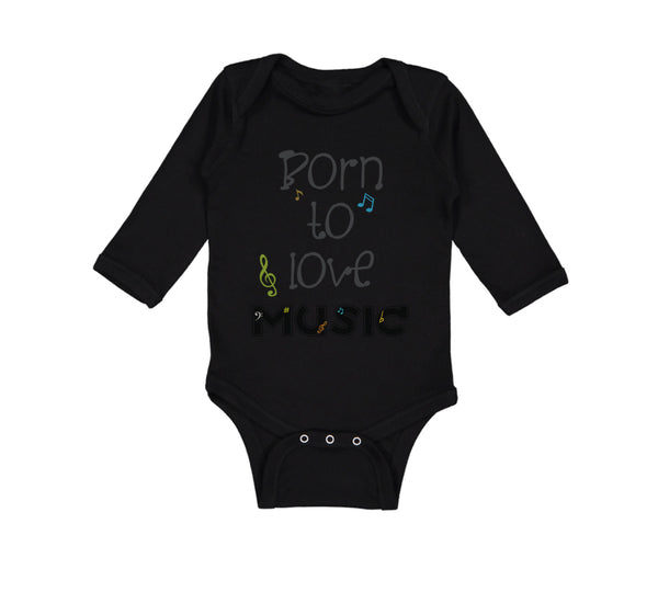 Long Sleeve Bodysuit Baby Born to Love Music Boy & Girl Clothes Cotton - Cute Rascals