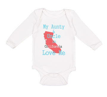 Long Sleeve Bodysuit Baby My Aunt Uncle in California Love Me Boy & Girl Clothes