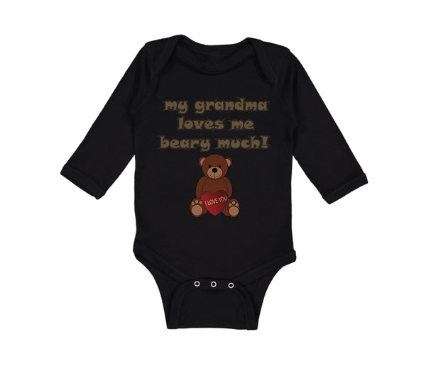 Long Sleeve Bodysuit Baby My Grandma Loves Me Beary Much! Grandmother Grandma