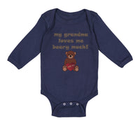 Long Sleeve Bodysuit Baby My Grandma Loves Me Beary Much! Grandmother Grandma