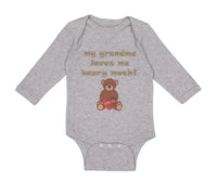 Long Sleeve Bodysuit Baby My Grandma Loves Me Beary Much! Grandmother Grandma