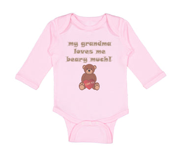 Long Sleeve Bodysuit Baby My Grandma Loves Me Beary Much! Grandmother Grandma