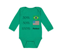 Long Sleeve Bodysuit Baby 50% Brazilian American 100% Perfect #2 Cotton - Cute Rascals