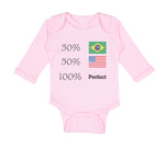 Long Sleeve Bodysuit Baby 50% Brazilian American 100% Perfect #2 Cotton - Cute Rascals