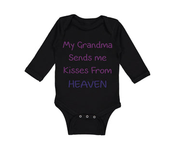 Long Sleeve Bodysuit Baby My Grandma Sends Me Kisses from Heaven Grandmother