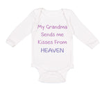 Long Sleeve Bodysuit Baby My Grandma Sends Me Kisses from Heaven Grandmother