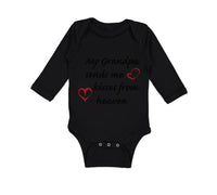 Long Sleeve Bodysuit Baby Grandpa Sends Me Kisses Heaven Grandfather Cotton - Cute Rascals