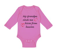 Long Sleeve Bodysuit Baby Grandpa Sends Me Kisses Heaven Grandfather Cotton - Cute Rascals
