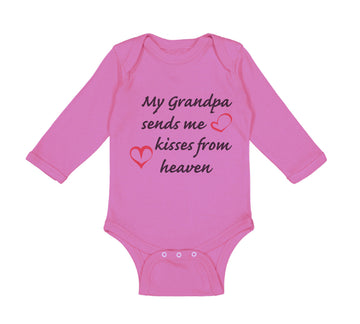 Long Sleeve Bodysuit Baby Grandpa Sends Me Kisses Heaven Grandfather Cotton