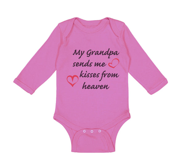 Long Sleeve Bodysuit Baby Grandpa Sends Me Kisses Heaven Grandfather Cotton - Cute Rascals