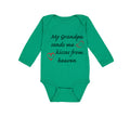 Long Sleeve Bodysuit Baby Grandpa Sends Me Kisses Heaven Grandfather Cotton