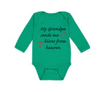 Long Sleeve Bodysuit Baby Grandpa Sends Me Kisses Heaven Grandfather Cotton - Cute Rascals