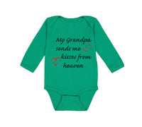 Long Sleeve Bodysuit Baby Grandpa Sends Me Kisses Heaven Grandfather Cotton - Cute Rascals