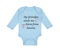Long Sleeve Bodysuit Baby Grandpa Sends Me Kisses Heaven Grandfather Cotton