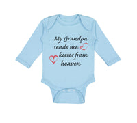 Long Sleeve Bodysuit Baby Grandpa Sends Me Kisses Heaven Grandfather Cotton - Cute Rascals