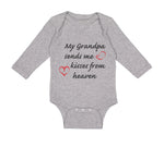 Long Sleeve Bodysuit Baby Grandpa Sends Me Kisses Heaven Grandfather Cotton - Cute Rascals