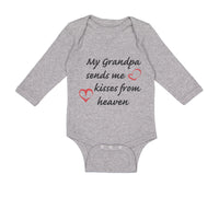 Long Sleeve Bodysuit Baby Grandpa Sends Me Kisses Heaven Grandfather Cotton - Cute Rascals