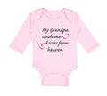 Long Sleeve Bodysuit Baby Grandpa Sends Me Kisses Heaven Grandfather Cotton
