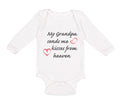 Long Sleeve Bodysuit Baby Grandpa Sends Me Kisses Heaven Grandfather Cotton