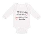 Long Sleeve Bodysuit Baby Grandpa Sends Me Kisses Heaven Grandfather Cotton - Cute Rascals