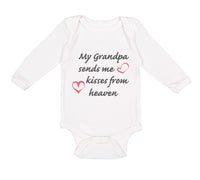 Long Sleeve Bodysuit Baby Grandpa Sends Me Kisses Heaven Grandfather Cotton - Cute Rascals