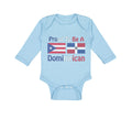 Long Sleeve Bodysuit Baby Proud to Be Puerto Rican & Dominican Cotton