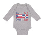 Long Sleeve Bodysuit Baby Proud to Be Puerto Rican & Dominican Cotton