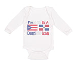 Long Sleeve Bodysuit Baby Proud to Be Puerto Rican & Dominican Cotton