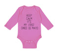 Long Sleeve Bodysuit Baby Keep Calm It's My First Cinco De Mayo Cotton