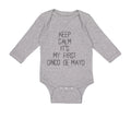 Long Sleeve Bodysuit Baby Keep Calm It's My First Cinco De Mayo Cotton