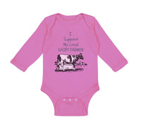 Long Sleeve Bodysuit Baby I Support My Local Dairy Farmer Funny Humor Cotton