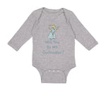 Long Sleeve Bodysuit Baby Will You Be My Godmother Pregnancy Baby Announcement D