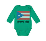 Long Sleeve Bodysuit Baby Puerto Rico Flag Boy & Girl Clothes Cotton