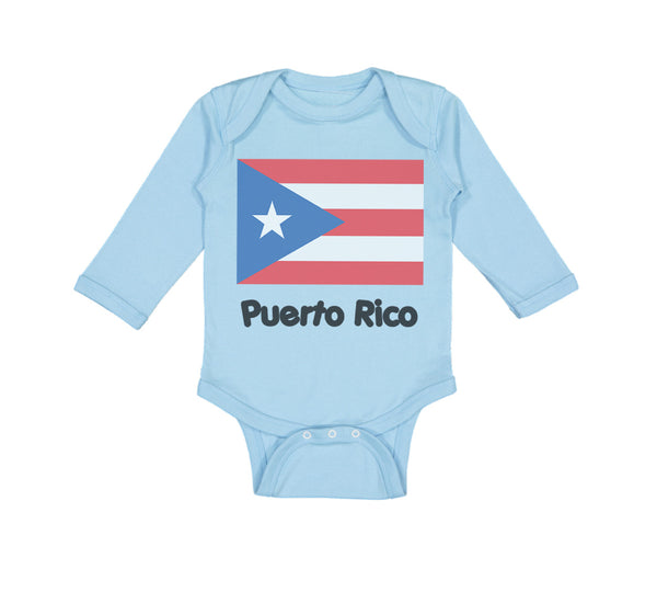 Long Sleeve Bodysuit Baby Puerto Rico Flag Boy & Girl Clothes Cotton