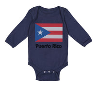 Long Sleeve Bodysuit Baby Puerto Rico Flag Boy & Girl Clothes Cotton