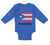 Long Sleeve Bodysuit Baby Puerto Rico Flag Boy & Girl Clothes Cotton