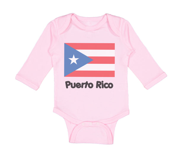 Long Sleeve Bodysuit Baby Puerto Rico Flag Boy & Girl Clothes Cotton