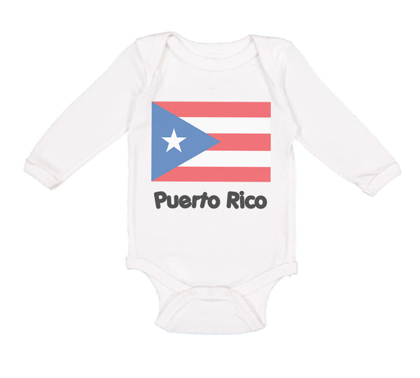 Long Sleeve Bodysuit Baby Puerto Rico Flag Boy & Girl Clothes Cotton