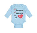 Long Sleeve Bodysuit Baby Because People Fell Love Valentines Style Cotton