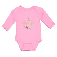 Long Sleeve Bodysuit Baby Mimi's Girl with Wreath Flowers and Leaves Cotton
