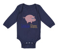 Long Sleeve Bodysuit Baby Pink Pig Little Ham Farm Boy & Girl Clothes Cotton