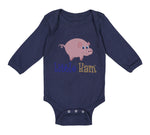 Long Sleeve Bodysuit Baby Pink Pig Little Ham Farm Boy & Girl Clothes Cotton