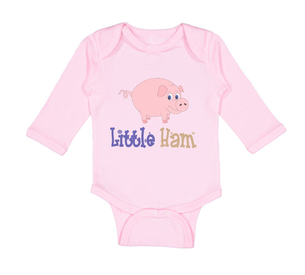 Long Sleeve Bodysuit Baby Pink Pig Little Ham Farm Boy & Girl Clothes Cotton