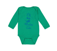 Long Sleeve Bodysuit Baby Blue Smiling Whale I'M Whaley Cute Ocean Sea Life - Cute Rascals