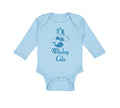 Long Sleeve Bodysuit Baby Blue Smiling Whale I'M Whaley Cute Ocean Sea Life