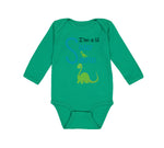 Long Sleeve Bodysuit Baby Green Dinosaur Dino Little Sister Saurus Cotton - Cute Rascals