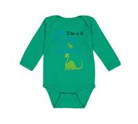 Long Sleeve Bodysuit Baby Green Dinosaur Dino Little Sister Saurus Cotton - Cute Rascals