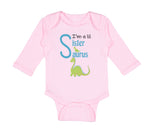 Long Sleeve Bodysuit Baby Green Dinosaur Dino Little Sister Saurus Cotton - Cute Rascals